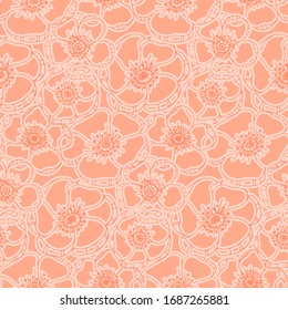 Apple tree flowers leaves vector pattern