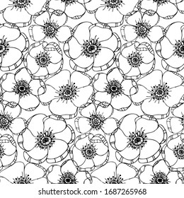 Apple tree flowers leaves vector pattern