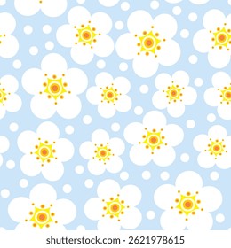 Flores de manzano. Fondo sin fisuras para telas, textiles, embalaje y Fondo de pantalla. Ilustración vectorial