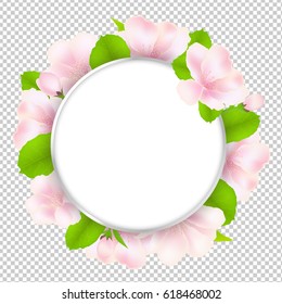 Apple Tree Flowers With Speech Bubble Gradient Mesh, Vector Illustration