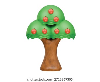 apple tree icon 3d illustration render