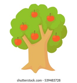 Apple tree icon. Cartoon illustration of apple tree vector icon for web design