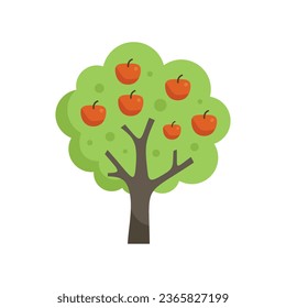Apple tree icon flat vector. Plant bush. Different harvest isolated