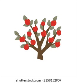 apple tree icon,  garden  vector eps 10 apple tree, Scandinavian fruit tree clip art, apple tree garden sticker, children wear print