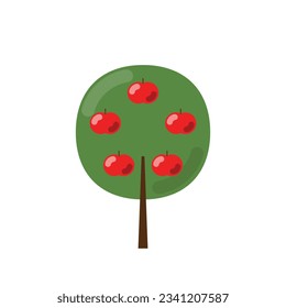 Apple tree icon isolated on white background. Vector illustration,