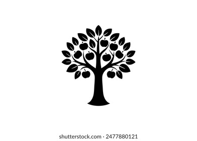 Icono árbol manzana Ilustración