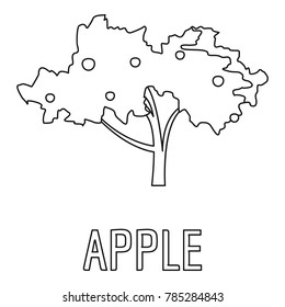 Apple tree icon. Outline illustration of apple vector icon for web