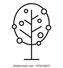 Apple tree icon. Outline apple tree vector icon for web design isolated on white background