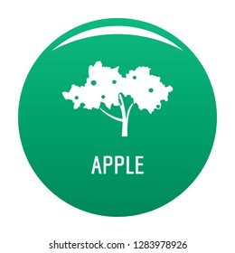Apple tree icon. Simple illustration of apple tree vector icon for any design green