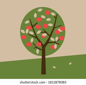 Apple tree icon. Vector illustration.