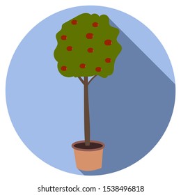 Apple tree icon vector isolated object flat style