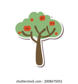 Apple Tree Illustration Image, Apple Tree Clipart, Apple, Tree