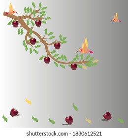 Apple tree illustration vector  design 