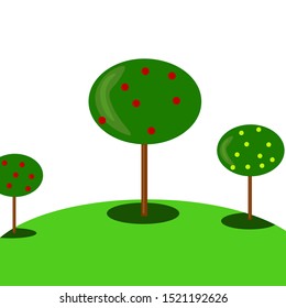 Apple tree, illustration, vector on white background.