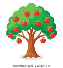 Apple tree Isolated flat vector illustration