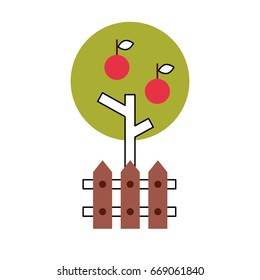 apple tree isolated icon