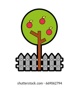 apple tree isolated icon