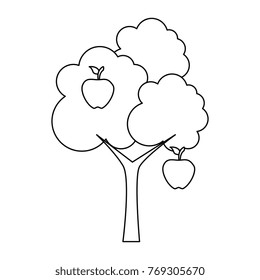 apple tree isolated icon