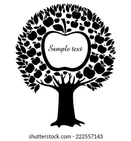 apple tree isolated on White background. Vector illustration