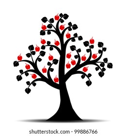 Apple tree isolated on white background