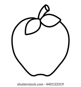 apple with tree leaves  front view over isolated background,vector illustration 