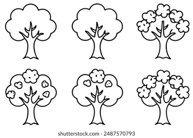 Apple Tree line art botanical beauty in simple lines