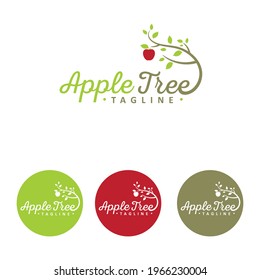 Apple Tree Logo Childcare Nursery Kid Children Education Kids Logo Vector Apple And Tree Book School Early Education