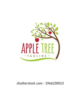 Apple Tree Logo Childcare Nursery Kid Children Education Kids Logo Vector Apple And Tree Book School Early Education