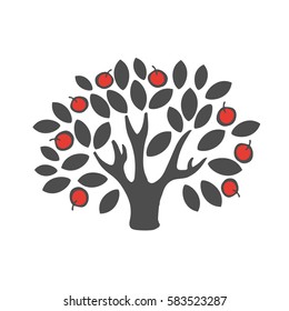 Apple Tree logo. Tree illustration icon 