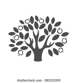 Apple Tree logo. Tree illustration icon 