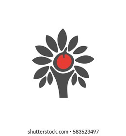 Apple Tree logo. Tree illustration icon 