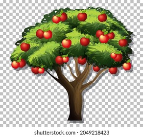 Apple tree on transparent background illustration