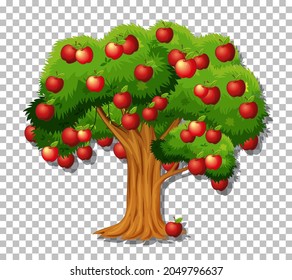 Apple tree on transparent background illustration