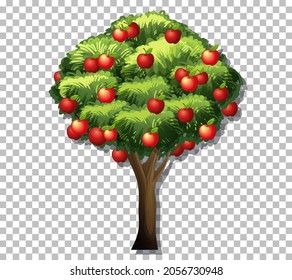 Apple tree on transparent background illustration