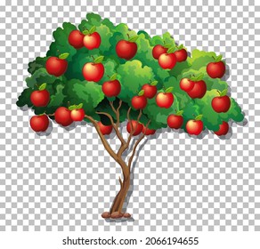 Árbol de Apple en ilustración de fondo transparente