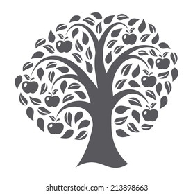 Apple tree on white background