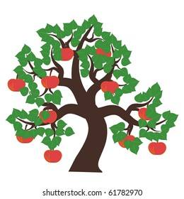 apple tree on white background