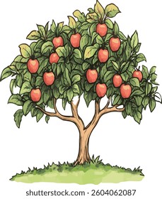 apple tree on white bankground.