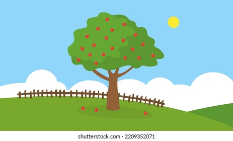 apple tree with ripe apples