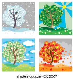 Apple tree four seasons Images, Stock Photos & Vectors | Shutterstock