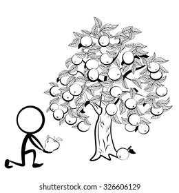 Apple tree, stick figure
