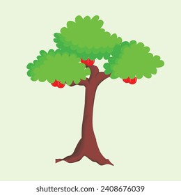 an apple tree that is bearing fruit