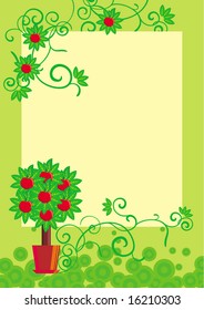apple tree vector frame