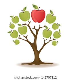 Apple. Tree vector illustration.