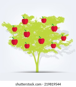 apple tree vector illustration