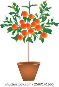 Apple tree vector illustration. Botanical colorful design element. Ecology, environment, gardening.