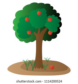 Apple Tree Vector illustrations hand drawing cartoon style