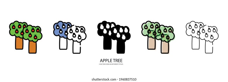 Apple Tree vector type icon