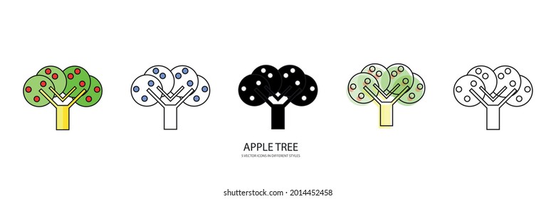 apple tree vector type icon