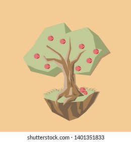 Apple Tree, vectors illustration flat style. 